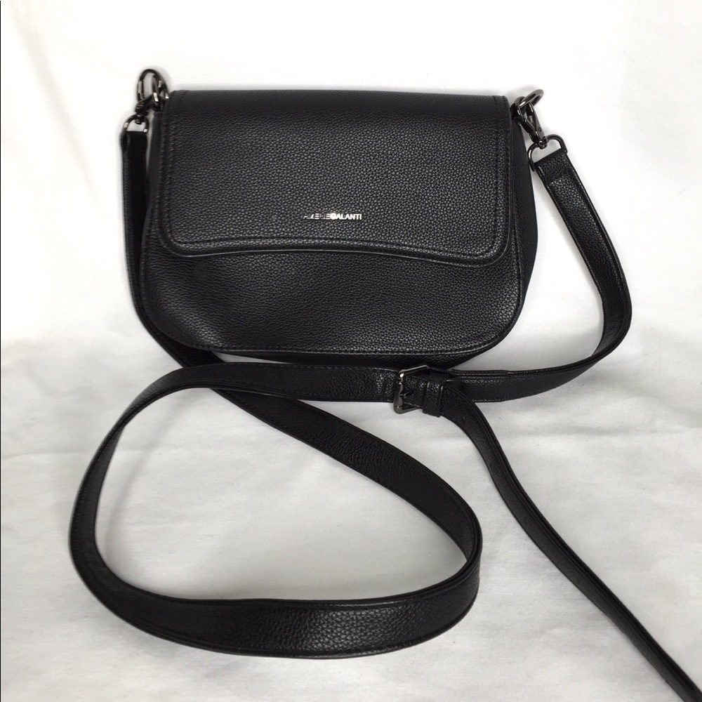 Amelie Galanti black vegan leather cross body bag